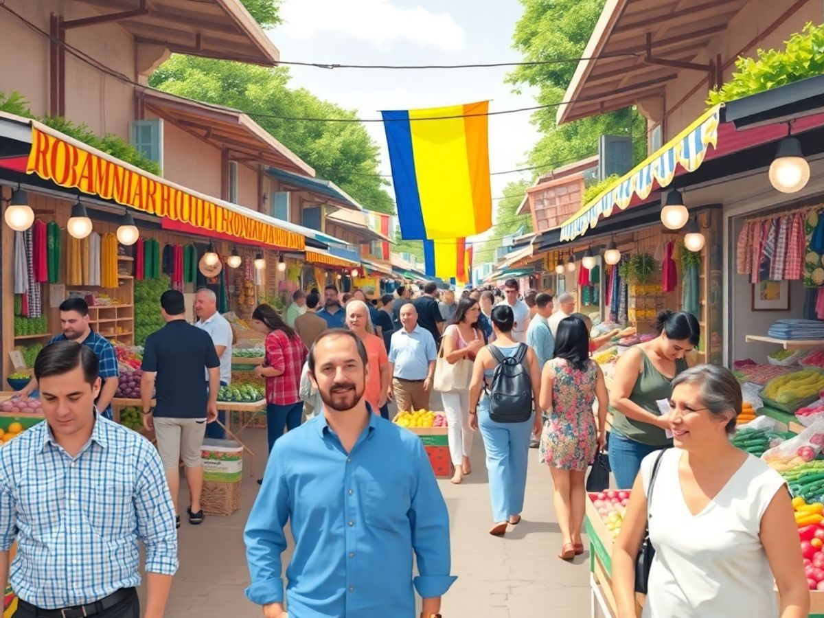 Piață românească plină de viață în 2025.